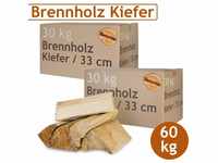Kiefer Brennholz Kaminholz Holz 60 kg Für Ofen und Kamin Kaminofen Feuerschale...