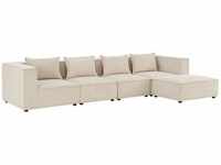Modulares Sofa Domas xl - Couch für Wohnzimmer - 4 Sitzer - Ottomane, Armlehnen &