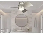 3 Blade 86cm Ceiling Fan With Led Light Brushed Nickel Remote Control 86 Cm