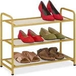 Relaxdays Schuhregal, 6 Paar Schuhe, Hxbxt: 48x60x25 Cm, Metall Schuhablage, Schmal,