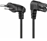 Goobay - Euro-netzkabel Mit Doppelnutkupplung, Schwarz, 1m, 90&deg;, Geeignet F&uuml;r Sonos
