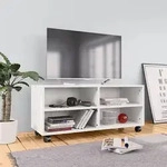 Vidaxl - Tv-schrank Mit Rollen Wei&szlig; 90x35x35 Cm Holzwerkstoff