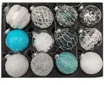 Buri - Weihnachtsbaumkugeln Glas 12 Stk Edle Christbaumkugeln Weihnachtskugeln Kugeln