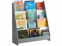 KMB32-HG Kinder Bücherregal Kinderregal Zeitungsständer mit 4 Ablagefächern