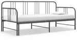 Ausziehsofa Bettgestell Grau Metall 90x200 Cm Vidaxl