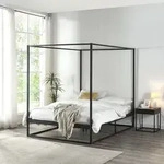 [en.casa] - Himmelbett Kristianstad Metall 140x200 Cm Schwarz