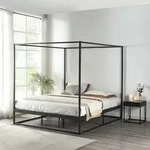 [en.casa] - Himmelbett Kristianstad Metall 160x200 Cm Schwarz