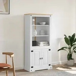 Buffetschrank Mexiko-stil Kiefernholz Wei&szlig; 80x40x170 Cm - Vidaxl