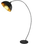 Bogen Steh Leuchte Schwarz Matt Blatt Gold Design Wohn Zimmer Stand Lampe Verstellbar