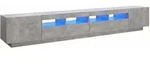 Vidaxl - Tv-schrank Mit Led-leuchten Betongrau 260x35x40 Cm