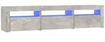 Tv-schrank Mit Led-leuchten Betongrau 180x35x40 Cm Vidaxl