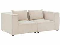 Modulares Sofa Domas s - Couch für Wohnzimmer - 2 Sitzer mit Armlehnen & Kissen -