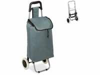 Relaxdays - Einkaufstrolley, klappbar, 25 l Einkaufstasche mit Rollen, bis 10 kg