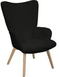 Svita - Olav Sessel Ohrensessel Relaxsessel Armlehne Hoher R&uuml;cken Modern Schwarz