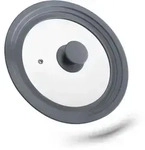 Relaxdays Topfdeckel Universal, Flexibler Glasdeckel Mit Silikonrand & Dampfloch,