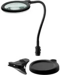 Led Stand-/klemm-lupenleuchte, 6w, 480lm, 1,75x Vergr&ouml;&szlig;erung, Schwarz - Goobay