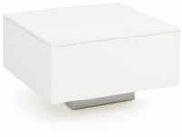 Design Couchtisch 60 x 60 cm Quadratisch - Holz Weiß, Wohnzimmertisch, Cube