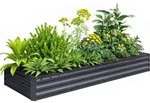 Hochbeet Stahl, Pflanzbeet Fr&uuml;hbeet Gartenbeet Blumenkasten Steckbar, Pflanzkasten