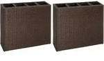 Garten-hochbeet Mit 4 T&ouml;pfen 2 Stk. Poly Rattan Braun - Vidaxl