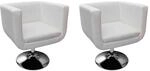 Vidaxl Bar Chairs 2 Pcs White Faux Leather