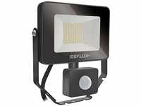Esylux - LED-Strahler 10W ofl/afl basic 3000K sw 1LED 1000lm IP65 mt Konv