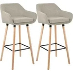 2er Set Barhocker Grant Stoff Creme