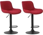 Clp - 2er Set Barhocker Lentini Stoff Rot Schwarz