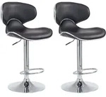 Clp - 2er Set Barhocker Las Vegas Kunstleder Schwarz Chrom