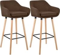 Clp - 2er Set Barhocker Grant Mit Stoffbezug Braun
