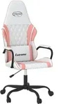 Gaming-stuhl Mit Massagefunktion Wei&szlig; Und Rosa Kunstleder Vidaxl