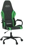 Vidaxl Massage Gaming Chair Black And Green Faux Leather