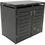 M&uuml;lltonnenbox 132x80x116cm F&uuml;r 2x Tonnen 120 Und 240 Liter, Stahl Anthrazit