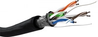 Goobay - Cat 5e Outdoor Netzwerkkabel, F/utp, Schwarz, Kupferkaschierter