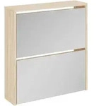 Vidaxl - Schuhschrank Mit 2 F&auml;chern Spiegel Eiche-optik 63x17x67 Cm