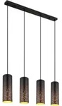 Globo - Pendelleuchte H&auml;ngelampe Deckenlampe Esszimmerleuchte Schwarz Goldfarben