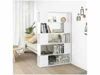 Bonnevie - Bücherregal Raumteiler,Standregal Weiß 100x24x155 cm Holzwerkstoff