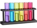 Relaxdays Reagenzgl&auml;ser Shotgl&auml;ser, 6 Witzige Schnapsgl&auml;ser Mit St&auml;nder, 4 Cl,