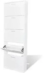 Schuhschrank Mit 5 Schuhkippern Wei&szlig; Holz Vidaxl
