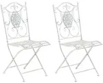 2er Set Klappst&uuml;hle Sibell Antik Wei&szlig;