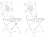 2er Set Klappst&uuml;hle Sibell Wei&szlig;