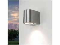 Licht-erlebnisse - Halbrunde Außenwandlampe Silber klein Aluminium aalborg -...