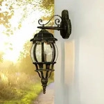 Licht-erlebnisse - Wand Au&szlig;enleuchte Brest Rustikal Gold Antik H:54cm