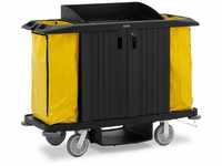 Reinigungswagen abschließbar 250 kg 4 Ablagen 2 Säcke aus Nylon Putzwagen