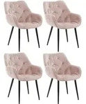 Clp - 4er Set Stuhl Tanna Samt Pink