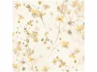 Bricoflor - Blumentapete gelb modern Florale Tapete ideal für Schlafzimmer und