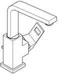 Grohe - Eurocube - Waschtischarmatur Mit Ablauf, Hard Graphite Geb&uuml;rstet...