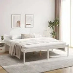 Seniorenbett Wei&szlig; 180x200 Cm Massivholz Kiefer Vidaxl