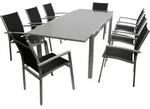 Garnitur Marina 9-teilig, Aluminium + Kunstgewebe Schwarz