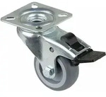 Lenkrolle Fest 50mm Stahlbl Verz Gummirad 6,3 - Bs Rollen