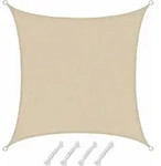 Amanka - Uv Sonnensegel 2x2 M Hdpe Quadrat Sonnenschutz &Uuml;berdachung Garten Balkon